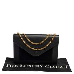 Pre Owned Celine Black Suede And Leather Pocket Envelope Shoulder Bag
