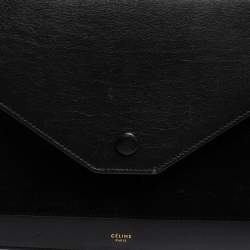 Pre Owned Celine Black Suede And Leather Pocket Envelope Shoulder Bag