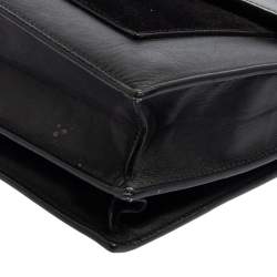 Pre Owned Celine Black Suede And Leather Pocket Envelope Shoulder Bag