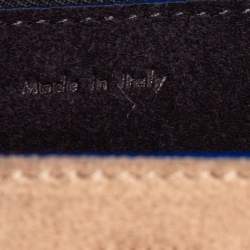 Pre Owned Celine Tricolor Leather and Suede Medium Diamond Shoulder Bag