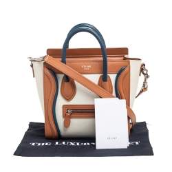 Pre Owned Celine Tricolor Leather Nano Luggage Tote