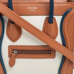 Pre Owned Celine Tricolor Leather Nano Luggage Tote