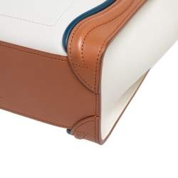 Pre Owned Celine Tricolor Leather Nano Luggage Tote