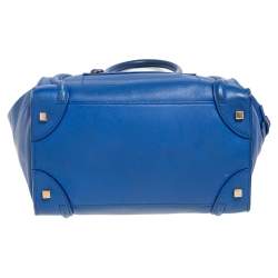 Celine Blue Leather Mini Luggage Tote