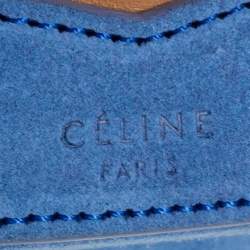Pre Owned Celine Blue/Tan Suede and Leather Small Trotteur Crossbody Bag