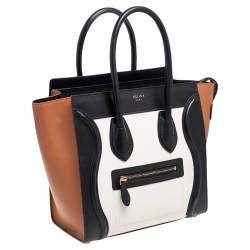 Pre Owned Celine Tricolor Leather Micro Luggage Tote
