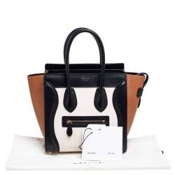 Pre Owned Celine Tricolor Leather Micro Luggage Tote