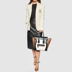 Pre Owned Celine Tricolor Leather Micro Luggage Tote