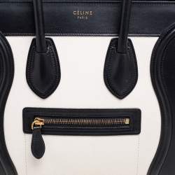 Pre Owned Celine Tricolor Leather Micro Luggage Tote