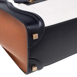 Pre Owned Celine Tricolor Leather Micro Luggage Tote
