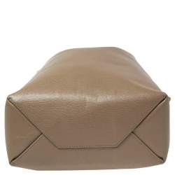 Pre Owned Celine Khaki Brown Leather Cabas Phantom Tote