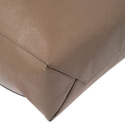 Pre Owned Celine Khaki Brown Leather Cabas Phantom Tote