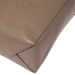 Pre Owned Celine Khaki Brown Leather Cabas Phantom Tote