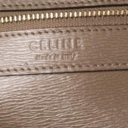 Pre Owned Celine Khaki Brown Leather Cabas Phantom Tote