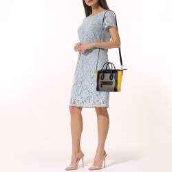 مملوكة مسبقًا Celine Tricolor Leather and Nubuck Nano Luggage Tote