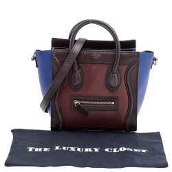 Pre Owned حقيبة يد سيلين نانو لاغدغ جلد ثلاثية اللون