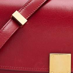 Pre Owned حقيبة كتف سيلين كلاسيك بوكس جلد أحمر متوسطة