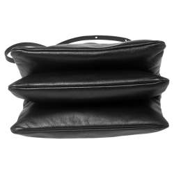 Pre Owned Celine Black Leather Large Trio Crossbody Bag  