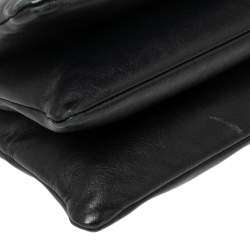 Pre Owned Celine Black Leather Large Trio Crossbody Bag  