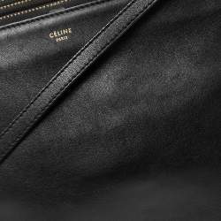 Pre Owned Celine Black Leather Large Trio Crossbody Bag  