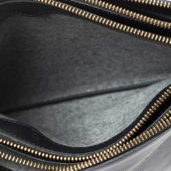 Pre Owned Celine Black Leather Large Trio Crossbody Bag  