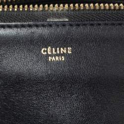Pre Owned Celine Black Leather Large Trio Crossbody Bag  