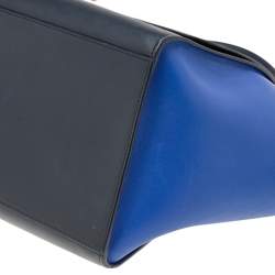 Pre Owned Celine Tri Color Leather Medium Trapeze Top Handle Bag