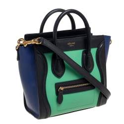 Pre Owned حقيبة يد سيلين نانو لاغيدج جلد متعدد الألوان