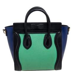 Pre Owned حقيبة يد سيلين نانو لاغيدج جلد متعدد الألوان