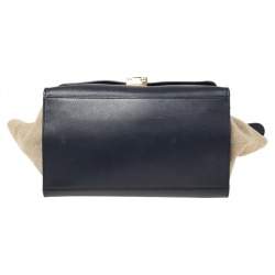 Pre Owned Celine Tricolor Leather and Canvas Medium Trapeze Top Handle Bag