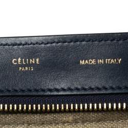 Pre Owned Celine Tricolor Leather and Canvas Medium Trapeze Top Handle Bag