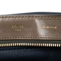 Pre Owned Celine Tri Color Leather and Suede Medium Trapeze Top Handle Bag