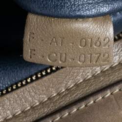 Pre Owned Celine Tri Color Leather and Suede Medium Trapeze Top Handle Bag