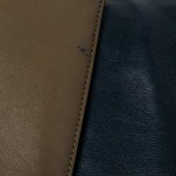 Pre Owned Celine Tri Color Leather and Suede Medium Trapeze Top Handle Bag