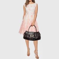 Pre Owned Celine Brown Leather Vintage Buckle Satchel