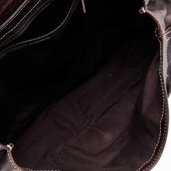 Pre Owned Celine Brown Leather Vintage Buckle Satchel