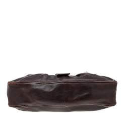 Pre Owned Celine Brown Leather Vintage Buckle Satchel