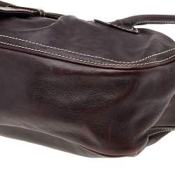 Pre Owned Celine Brown Leather Vintage Buckle Satchel