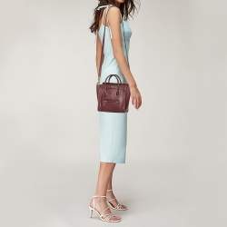 Pre Owned حقيبة يد لاغدج سيلين نانو جلد عنابي