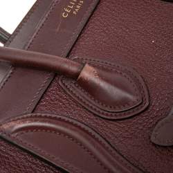 Pre Owned حقيبة يد لاغدج سيلين نانو جلد عنابي