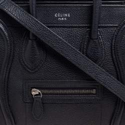 Pre Owned حقيبة يد سيلين نانو لاغيدج جلد أسود