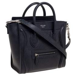 Pre Owned حقيبة يد سيلين نانو لاغيدج جلد أسود