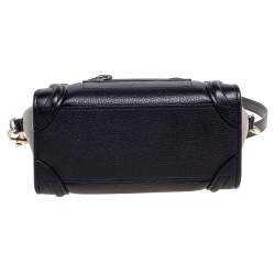 Pre Owned حقيبة يد سيلين نانو لاغيدج جلد أسود