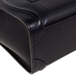 Pre Owned حقيبة يد سيلين نانو لاغيدج جلد أسود