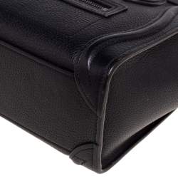 Pre Owned حقيبة يد سيلين نانو لاغيدج جلد أسود