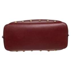 Pre Owned Celine Burgundy Leather Studded Tote