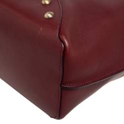 Pre Owned Celine Burgundy Leather Studded Tote