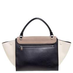 Pre Owned Celine Tri Color Leather Medium Trapeze Bag