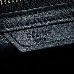 Pre Owned Celine Black/White Leather Micro Luggage Tote