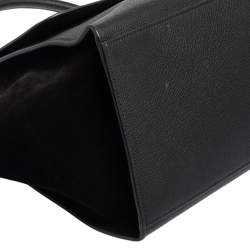 Pre Owned Celine Black Leather And Suede Medium Trapeze Bag